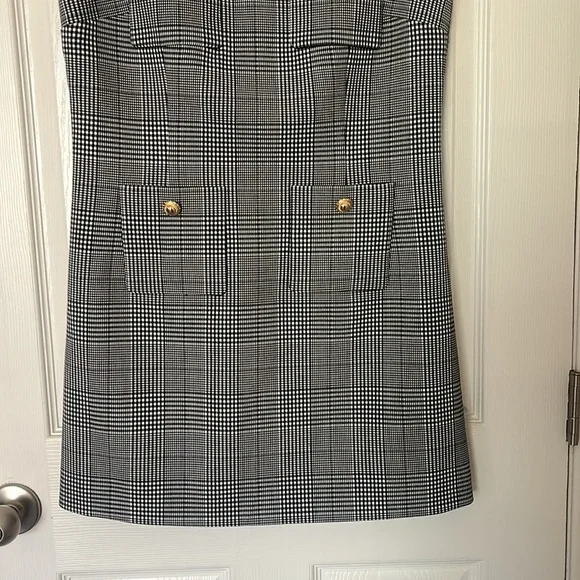 SELF-PORTRAIT Check-Print Sleeveless Stretch-Woven Minidress US 12 - Picture 11 of 16